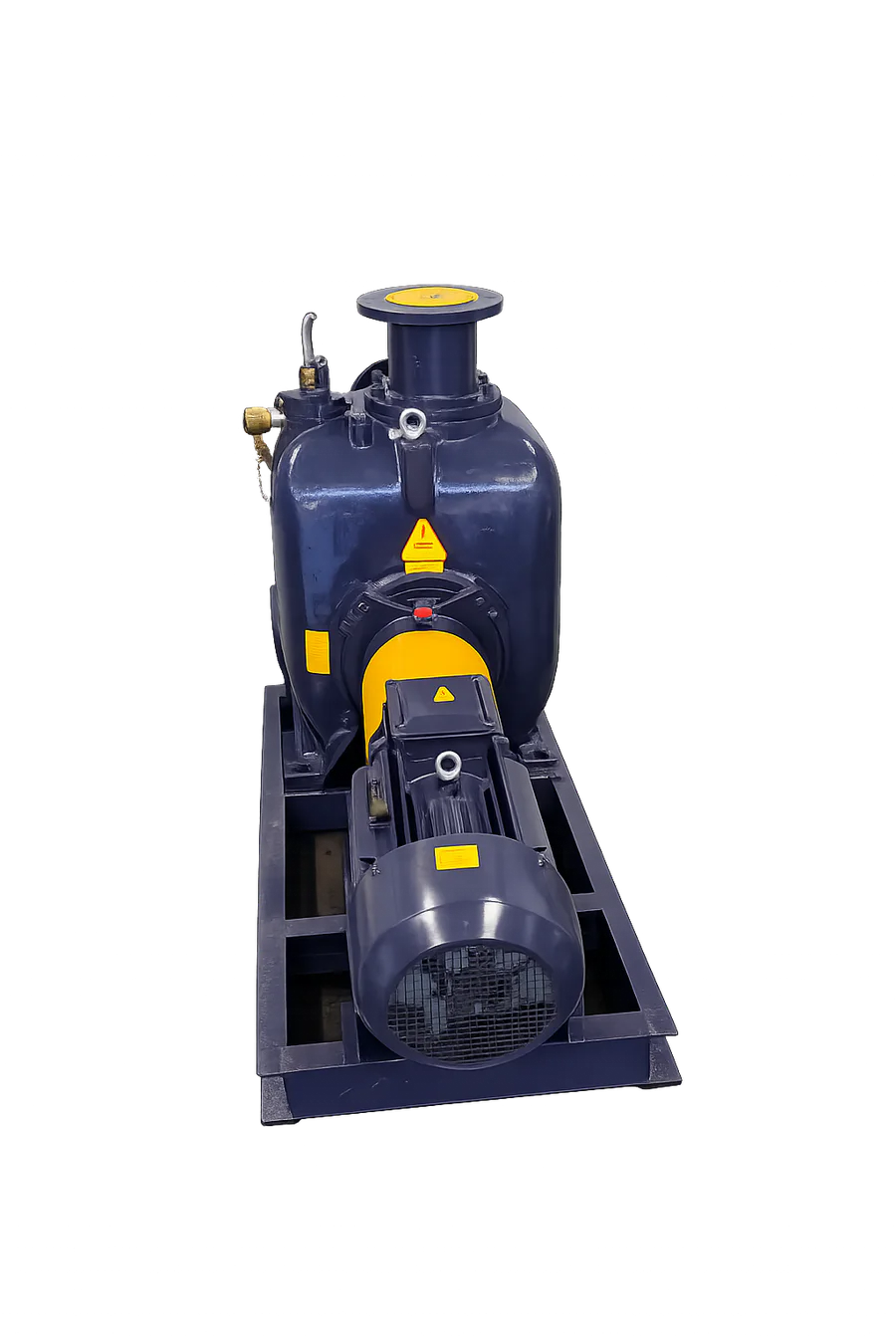 Representative front view of a self-priming industrial water pump